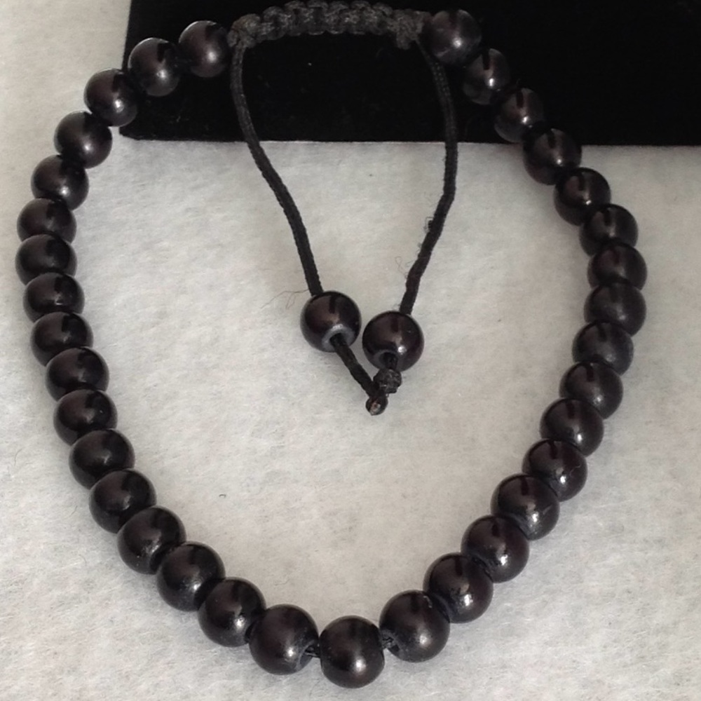 Black Plastic Beads Bracelet
